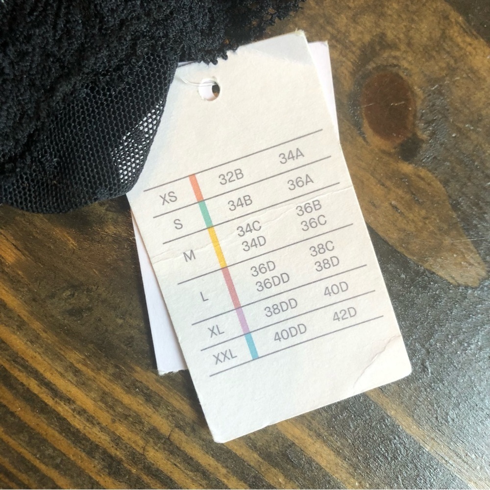 New Auden Black Lace Swiss Dot Bralette Women’s XS Bra Layering Sexy Stretch - Picture 4 of 11